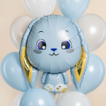 Шар (32''/81 см) Фигура, Милый зайка, Голубой, 1 шт. в уп., 944026