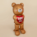 Шар (61''/155 см) Фигура 3D, Мишка с сердцем, 1 шт. в уп., 27411