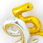 Шар (32''/81 см) Цифра на подставке, 9, Серебро, 1 шт. в уп., 134019