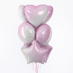 Шар (18''/46 см) Сердце, Розовый, Градиент, 1 шт., 201500BGRS