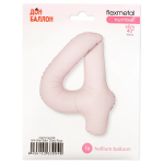 Шар (40''/102 см) Цифра, 4 Slim, Пыльная роза, Сатин, 1 шт. в уп., C901914SDR