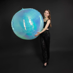 Шар 3D (60''/152 см) Сфера, Голубой, Хамелеон, 1 шт. в уп., 24943