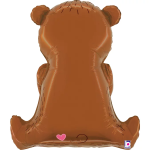 Шар 3D (25''/64 см) Фигура, Мишка с букетом, 1 шт., 25331