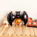 Шар с клапаном (15''/38 см) Мини-фигура, Летучая мышь с тыквой, 5 шт. в уп., 23510P5