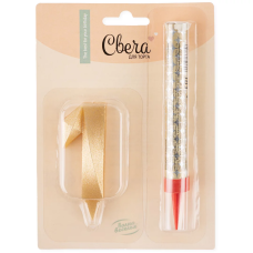 Набор, Фонтан и Свеча Цифра, 1 Грани, Золото, 10 см, 1 шт., 1771