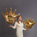 Шар (39''/99 см) Фигура, Корона, Золото, 1 шт. в уп., 15450P