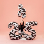 Шар (14''/36 см) Мини-фигура, Голова, Зебра, 1 шт., G72073