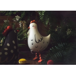 Шар 3D (23''/58 см) Ходячая Фигура, Курица, Белый, 1 шт. в уп., 24560P
