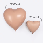 Шар (32''/81 см) Сердце, Винтажная роза, Матовый, 1 шт., 206500MVR