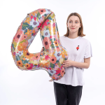 Шар (34''/86 см) Цифра, 4 Цветочный вальс, 1 шт. в уп., 131434