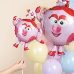 Шар с клапаном (17''/43 см) Мини-фигура, Смешарики, Нюша, 5 шт. в уп., 515115