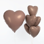 Шар (30''/76 см) Сердце, Мистик, Кофе Латте, Сатин, 1 шт. в уп., 221141