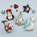 Шар (32''/81 см) Фигура, Новогодняя елка, Серебро, Голография, 1 шт., 19587