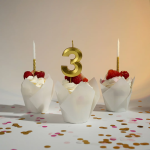 Свеча Цифра, 0 Грани, Золото, Металлик, 4,2*6 + 4,5 см, 1 шт. с держат., 803160