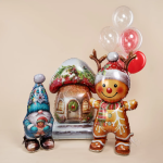 Шар 3D (43''/109 см) Фигура на подставке, Новогодний гриб, 1 шт. в уп., 26830