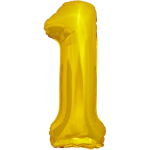 Шар (50''/127 см) Цифра, 1 XXL, Золото, 1 шт. в уп., 131161