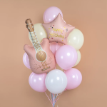 Шар (35''/89 см) Фигура, Гитара, Розовый, 1 шт. в уп., 26761P