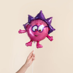 Шар с клапаном (17''/43 см) Мини-фигура, Смешарики, Ежик, 5 шт. в уп., 515116