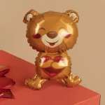 Шар с клапаном (16''/41 см) Мини-фигура, Медвежонок с сердцем, 1 шт., 24622