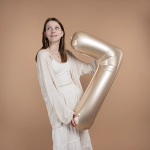 Шар (40''/102 см) Цифра, 7 Slim, Звездное Золото, Матовый, 1 шт. в уп., B901917MSG