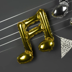 Шар с клапаном (16''/41 см) Мини-фигура, Нота двойная, Золото, 1 шт., 19806