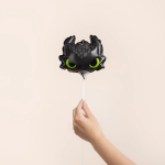 Шар с клапаном (8''/20 см) Мини-фигура, Любимый Дракон, Черный, 1 шт., 27117