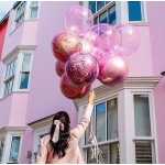 Шар 3D (24''/61 см) Сфера, Мраморная иллюзия, Фуше, Агат, 1 шт., 550573F