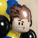 Шар (23''/58 см) Фигура, Блоки, Мальчик Герой, 1 шт., 26999