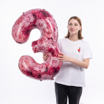Шар (34''/86 см) Цифра, 3 Симфония роз, Фуше, 1 шт. в уп., 131363