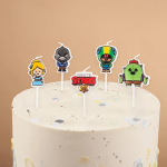Свечи Game Party, Звездные бойцы, 5 шт. с держат., 501520