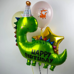 Шар (35''/89 см) Фигура, Динозаврик в колпачке, 1 шт. в уп., 23168P