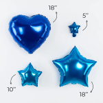 Шар (18''/46 см) Сердце, Синий, Металлик, 1 шт., 123036