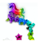 Шар (53''/135 см) Фигура, Сверкающий единорог, Радужный, Голография, 1 шт., 13270