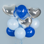 Шар (18''/46 см) Сердце, Изгиб, Серебро, 1 шт., 123090