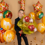 Шар с клапаном (14''/36 см) Мини-цветок, Роза, Нежно-розовый, 1 шт., 24594