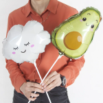 Шар (11''/28 см) Мини-фигура, Облако, Белый, 1 шт., 902842