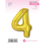 Шар (40''/102 см) Цифра, 4 Slim, Золото, 1 шт. в уп., C901914O