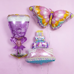 Шар (32''/81 см) Фигура, Бокал Шампанское, Кубики льда, Розовый, 1 шт., 19723