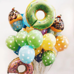 Шар (26''/66 см) Фигура, Пончик, Зеленый, 1 шт., 15702