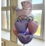 Шар (19''/48 см) Сердце, Нежно-розовый, 1 шт., 758069