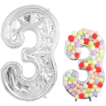 Шар (65''/165 см) Цифра, 3 Каркасная, 1 шт. в уп., 131373