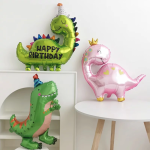 Шар (37''/94 см) Фигура, Динозаврик Принцесса, Розовый, 1 шт. в уп., 23722P