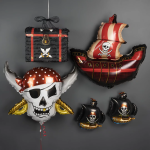 Шар (15''/38 см) Мини-фигура, Пиратский корабль, Черный, 1 шт., 902669