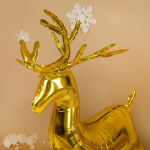 Шар (37''/94 см) Фигура 3D, Олень, Золото, 1 шт. в уп., 21968