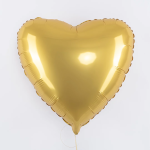 Шар (18''/46 см) Сердце, Яркое золото, Сатин, 1 шт., 201500SLE