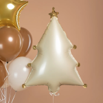 Шар (27''/69 см) Фигура, Новогодняя елочка, Кремовый, 1 шт. в уп., G72234-P
