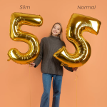 Шар (40''/102 см) Цифра, 5 Slim, Золото, 1 шт., 901915O