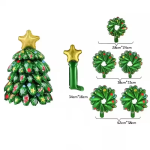 Шар (15''/38 см) Мини-фигура 3d, Новогодняя елка, 1 шт. в уп., 24385