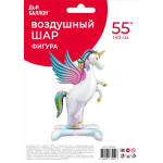 Шар 3D (55''/140 см) Фигура на подставке, Нежный единорог, Градиент, 1 шт. в уп., 25022