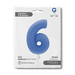 Шар (40''/102 см) Цифра, 6, Голубой Лотос, Матовый, 1 шт. в уп., 400600MLUB-P